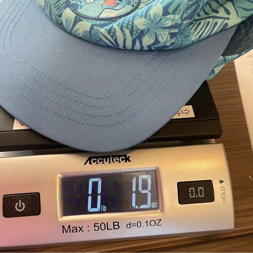 Disney Park Stitch Five Panel Baseball Hat Cap Light Blue Lilo Surf Chill Repeat